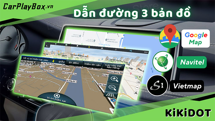 Android Box KiKiDOT cho xe Volkswagen Tiguan - Chỉ đường thông minh