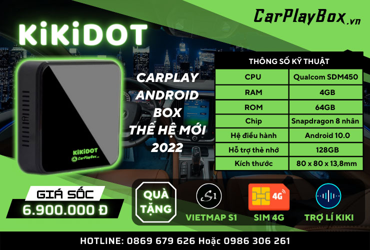 Thông số kỹ thuật Android Box KiKiDOT cho xe Chevrolet Trailblazer