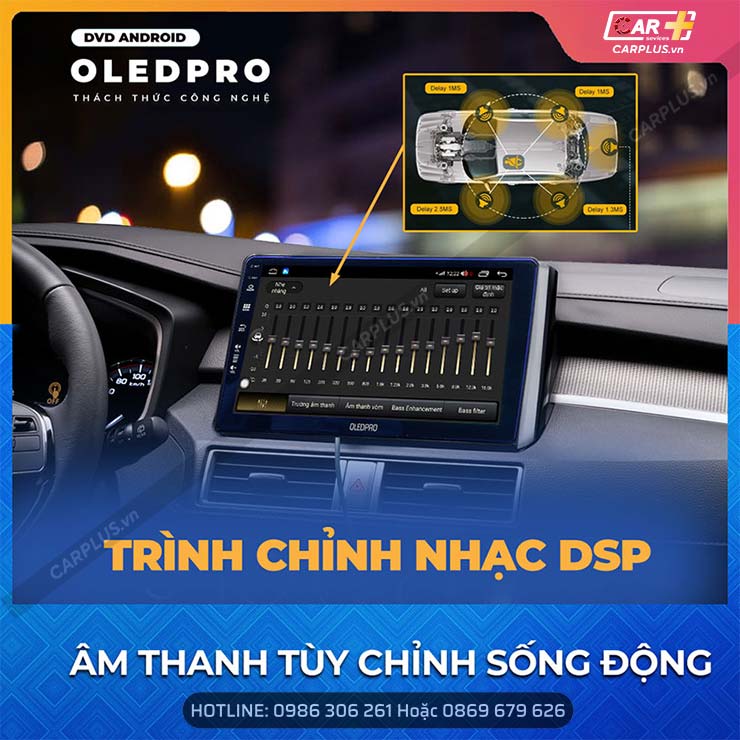 Tùy chỉnh nhạc DSP trên màn hình Android OledPro A3 New