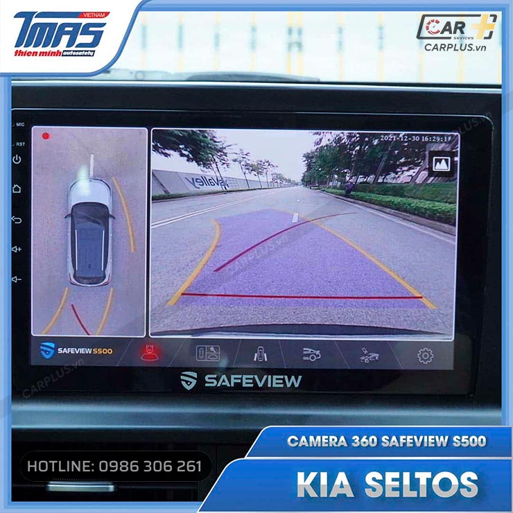 Camera 360 SafeView S500 Vạch dẫn đánh lái chính xác ở các góc View